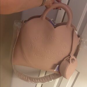Tiffany & Co. Pink Heart large tote with matching Tiffany wristlet!